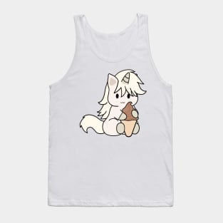 White Unicorn Ice Cream Chocolate Tank Top